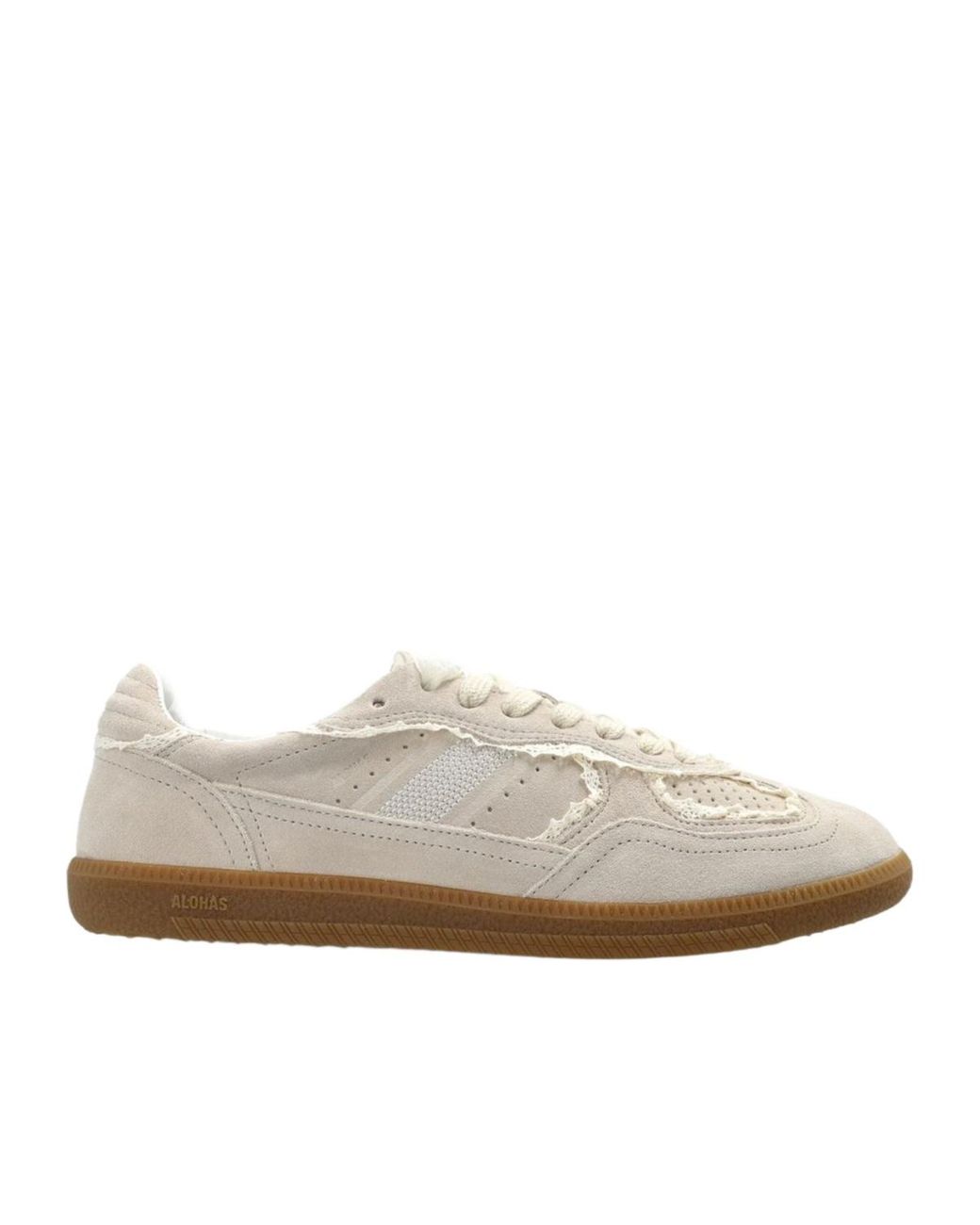 Alohas White Tb.490 Crochet Lace-Up Sneakers