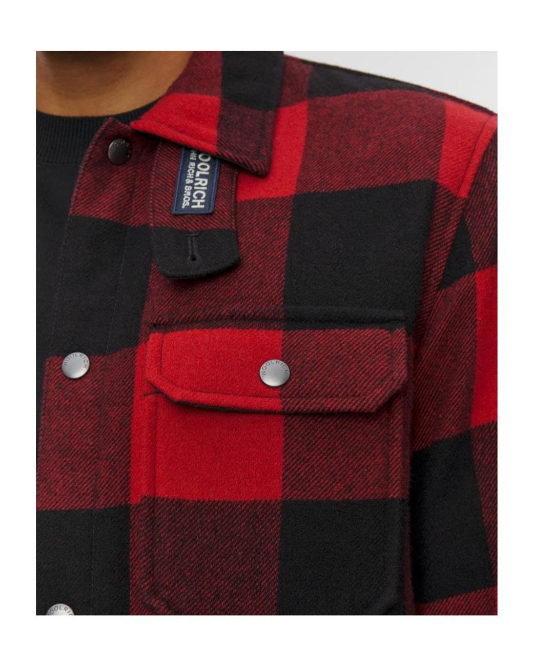 Woolrich Red Checked Overshirt Jacket for men
