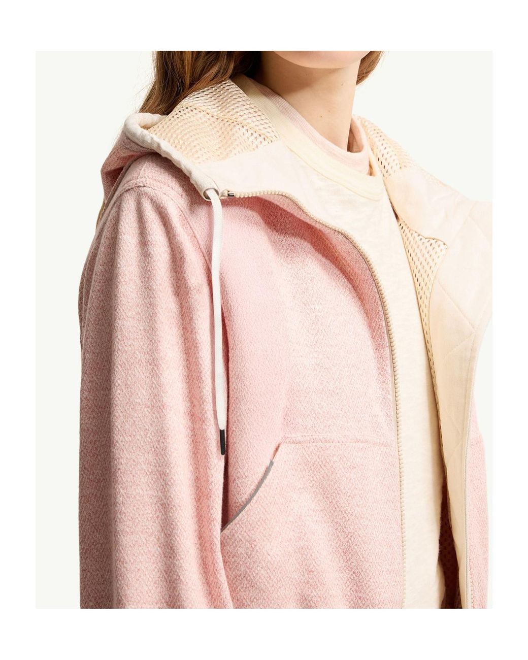 Moncler Pink Grenoble Zip-Up Drawstring Hoodie