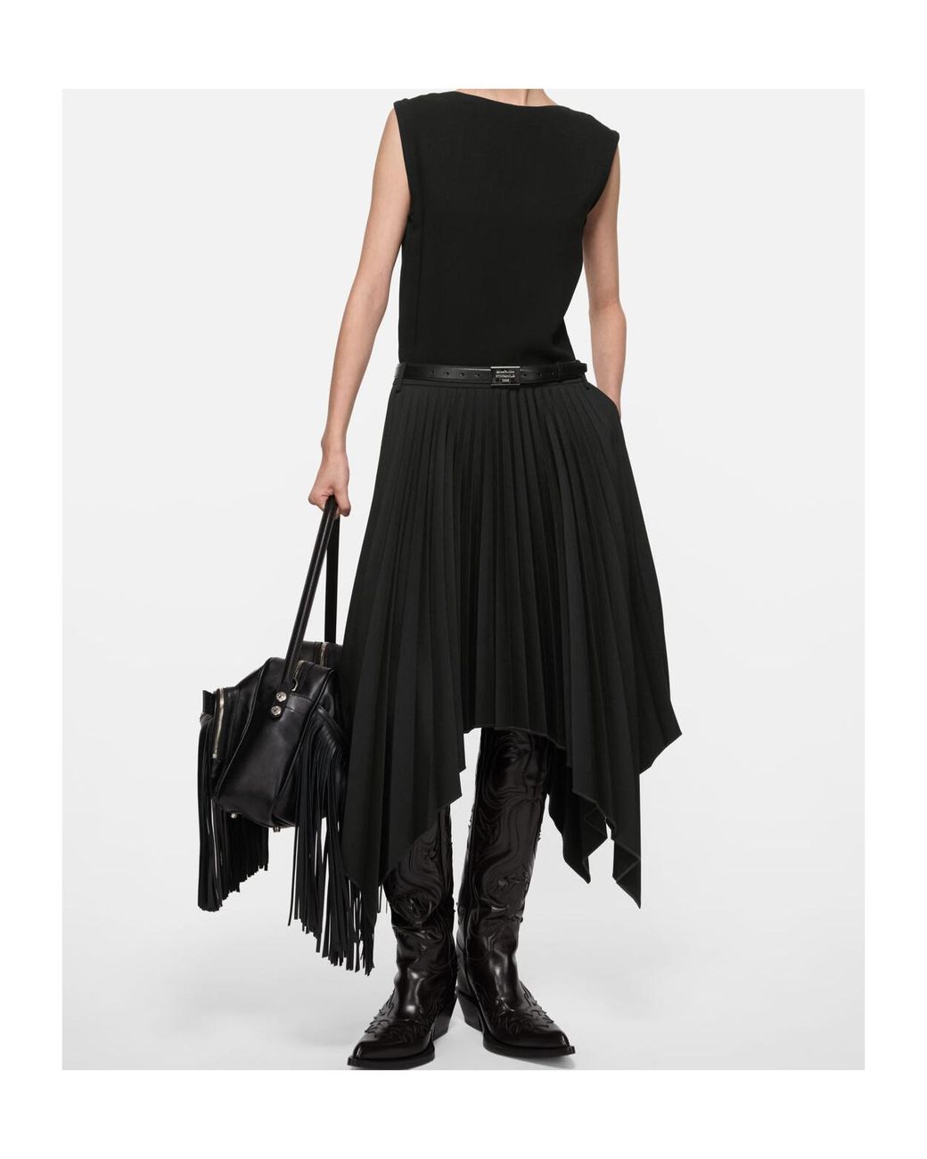 Acne Black Pleated Dress