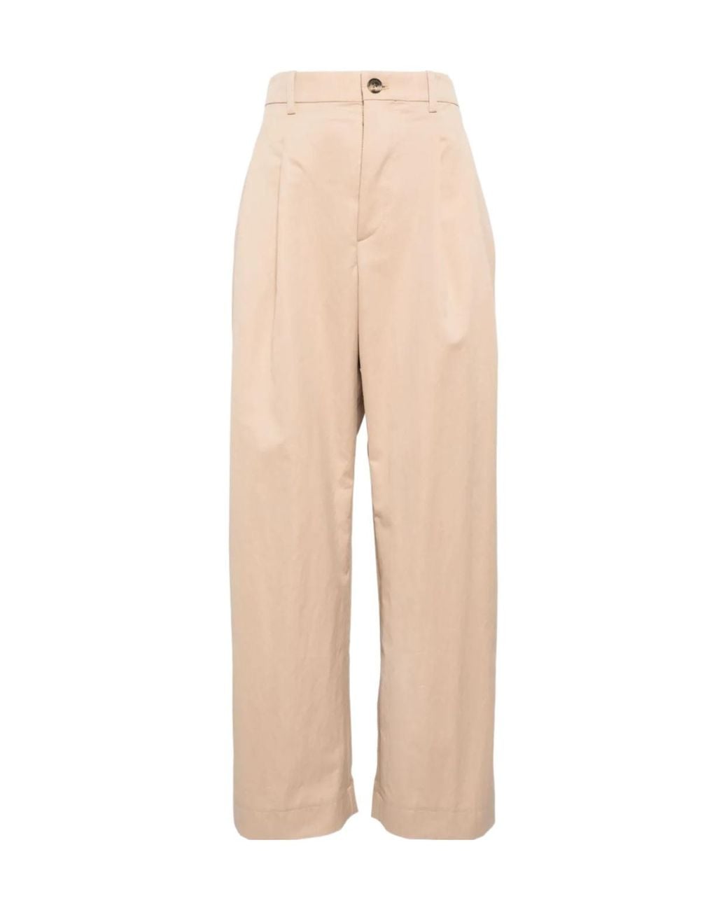 Wardrobe NYC Natural Wide-Leg Pleated Track Pants