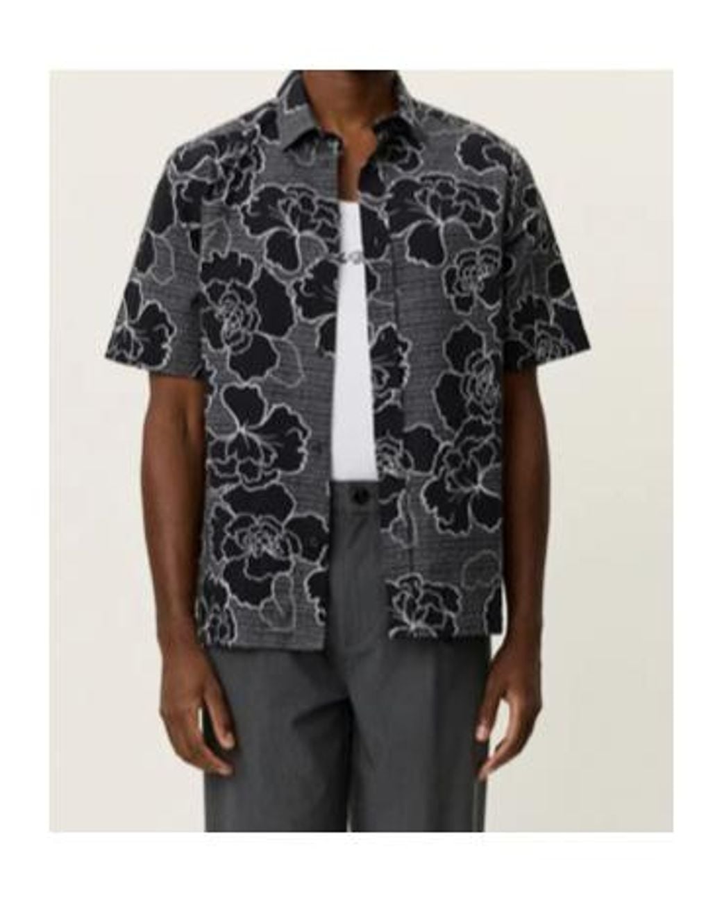 Les Deux Black Charlie Poppy Floral-Print Drawstring Shorts for men