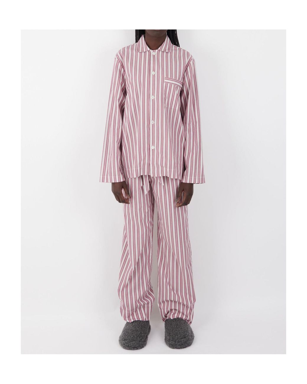 Tekla Red Striped Shirt Pajamas