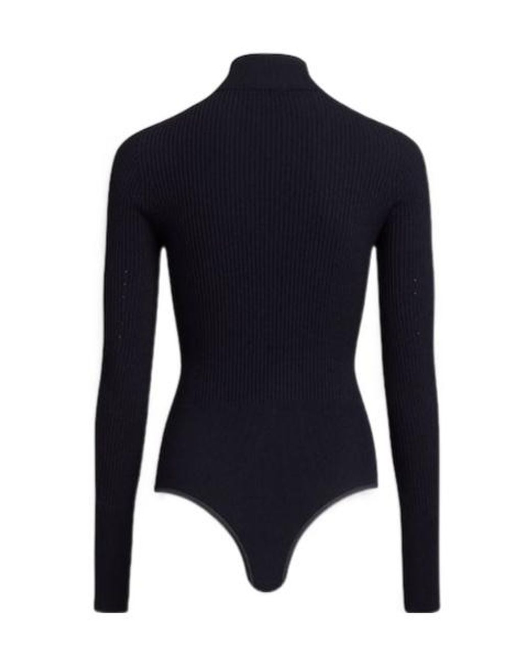 Alaïa Blue Alaïa Ribbed Knitted Bodysuit