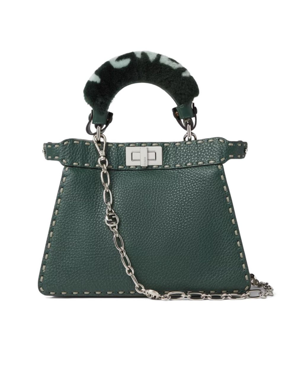 Fendi White Palladium-Colored Metal Shoulder Strap