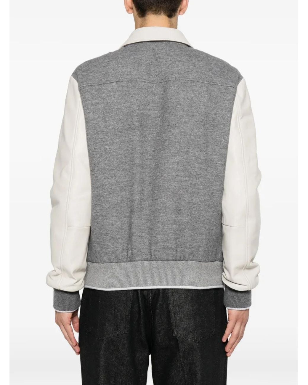 Eleventy Gray Panelled Wool-Blend Jacket for men