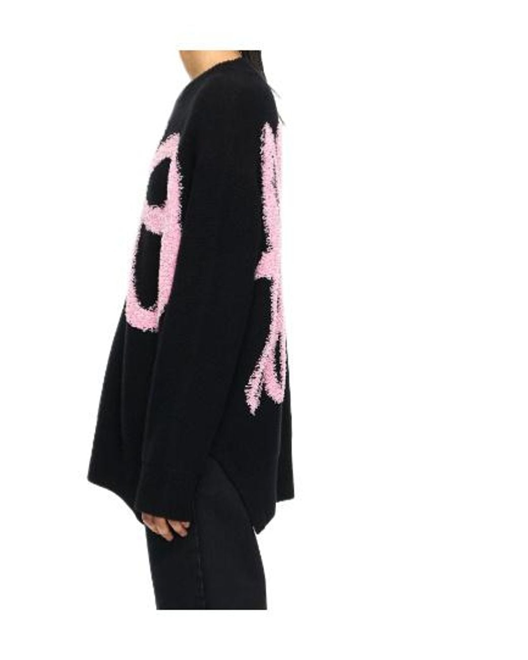 Off-White c/o Virgil Abloh Black Shared Fuzzy Knit Crewneck Jumper