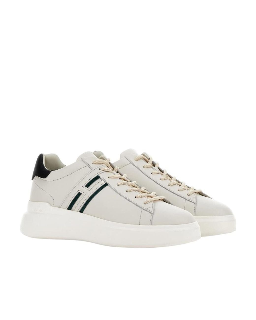Hogan White H580 Lace-Up Sneakers for men