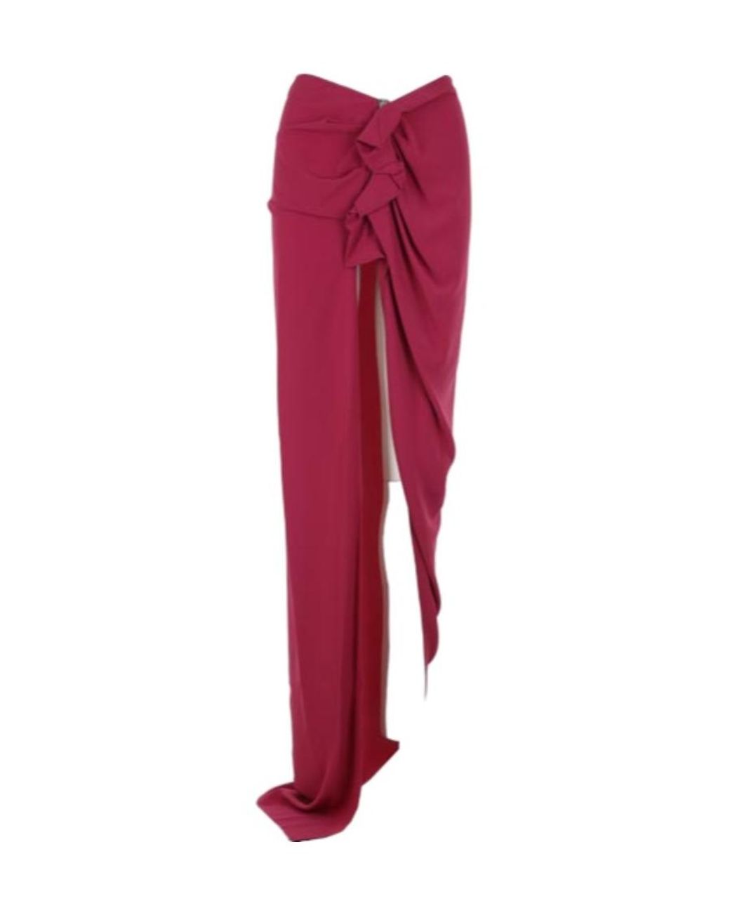 Rick Owens Red High-Waist Asymmetric Maxi Skirt
