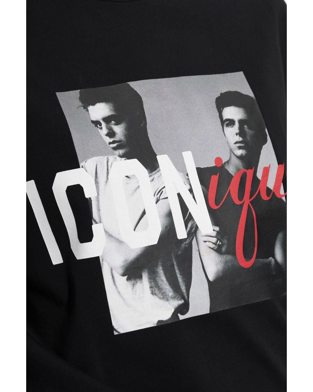 DSquared² Black Graphic Print T-Shirt for men
