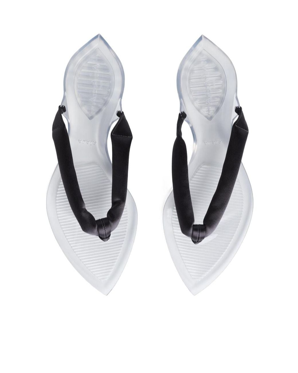 Alaïa White Invisible Thong Sandals