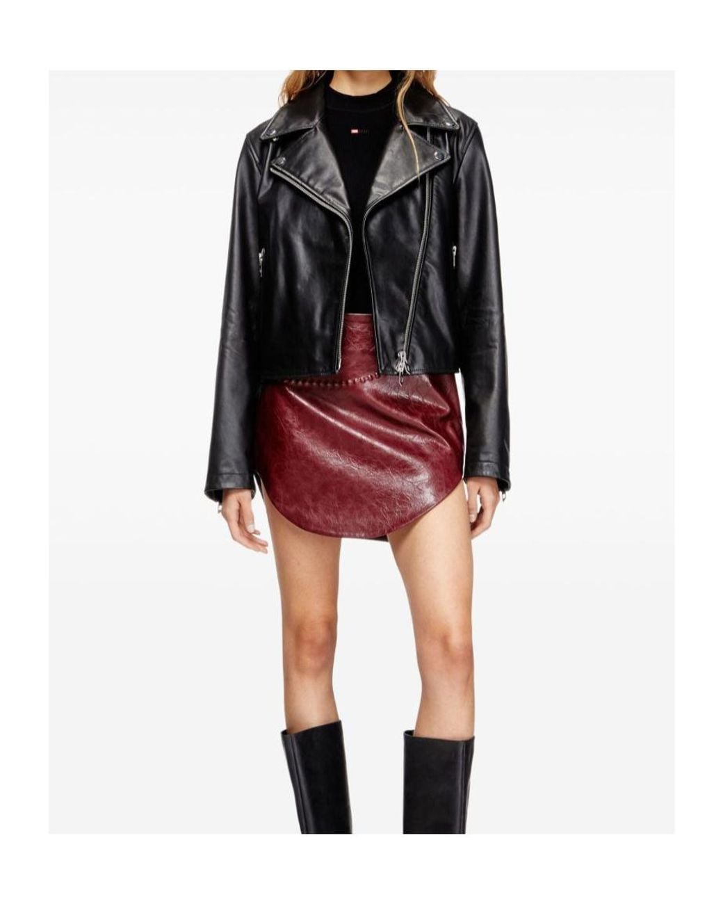 DIESEL Black Cowhide Leather Jacket