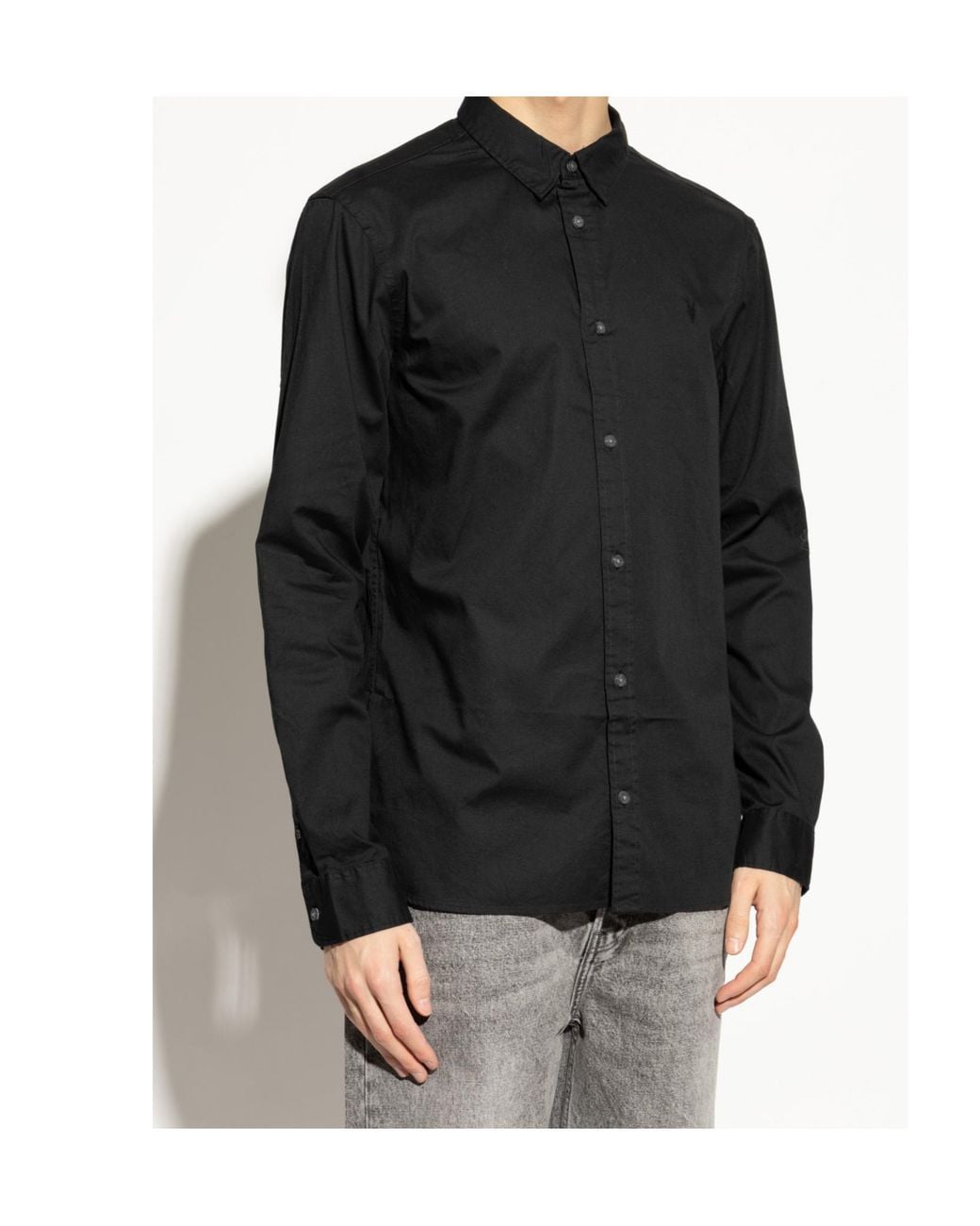 AllSaints Black Shirt Hawthor for men