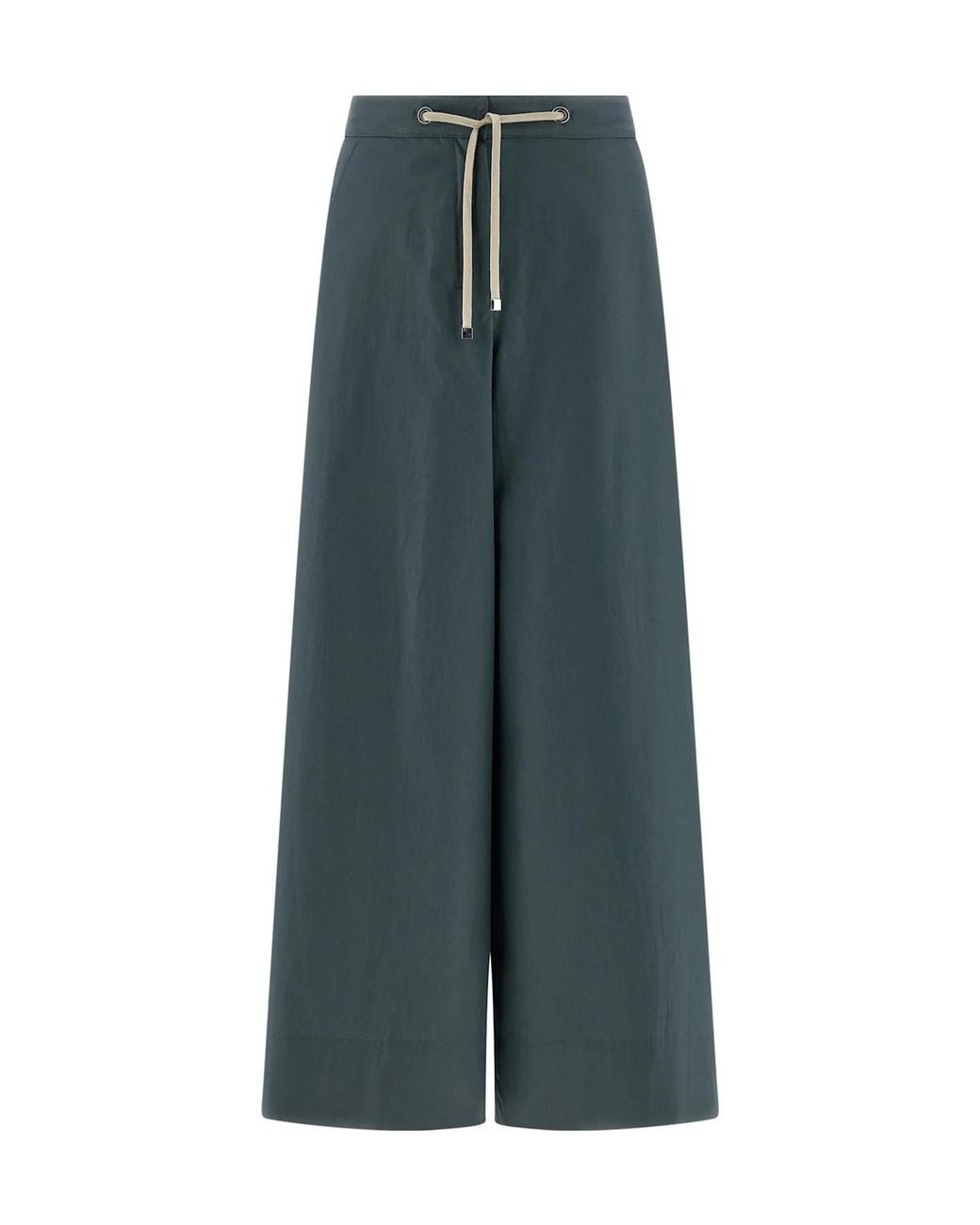 Max Mara Green 'S Gufo Drawstring Wide-Leg Pants