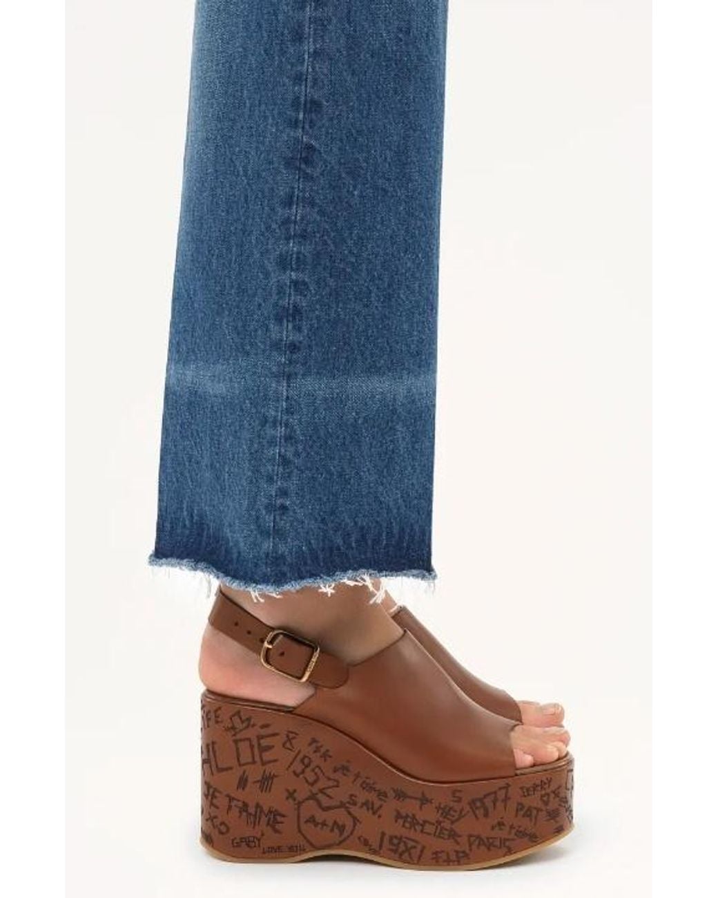 Chloé Red Maxime Wedge Sandal