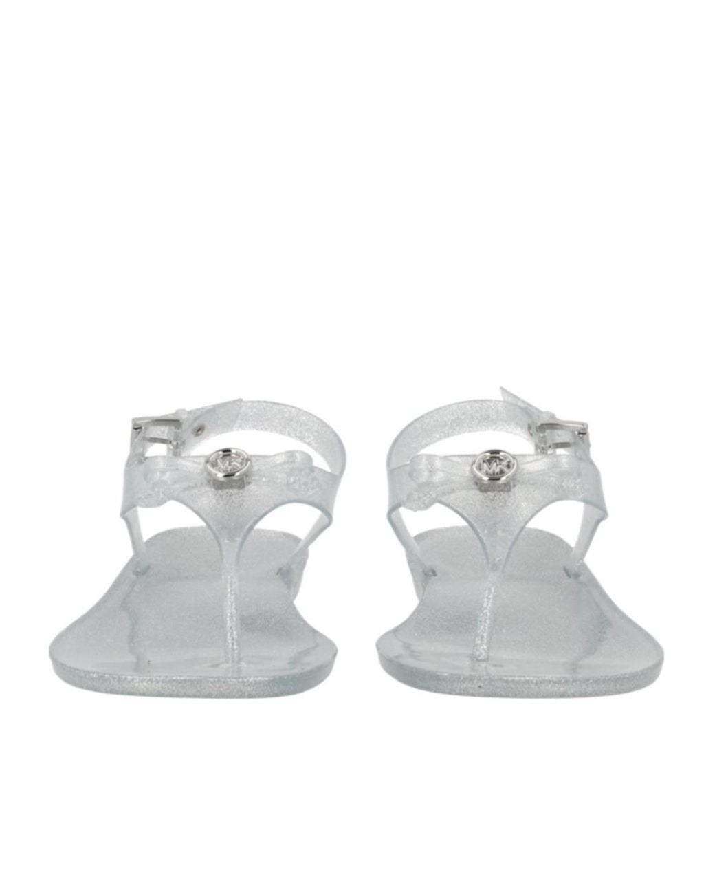MICHAEL Michael Kors White Logo Plaque Thong Sandals