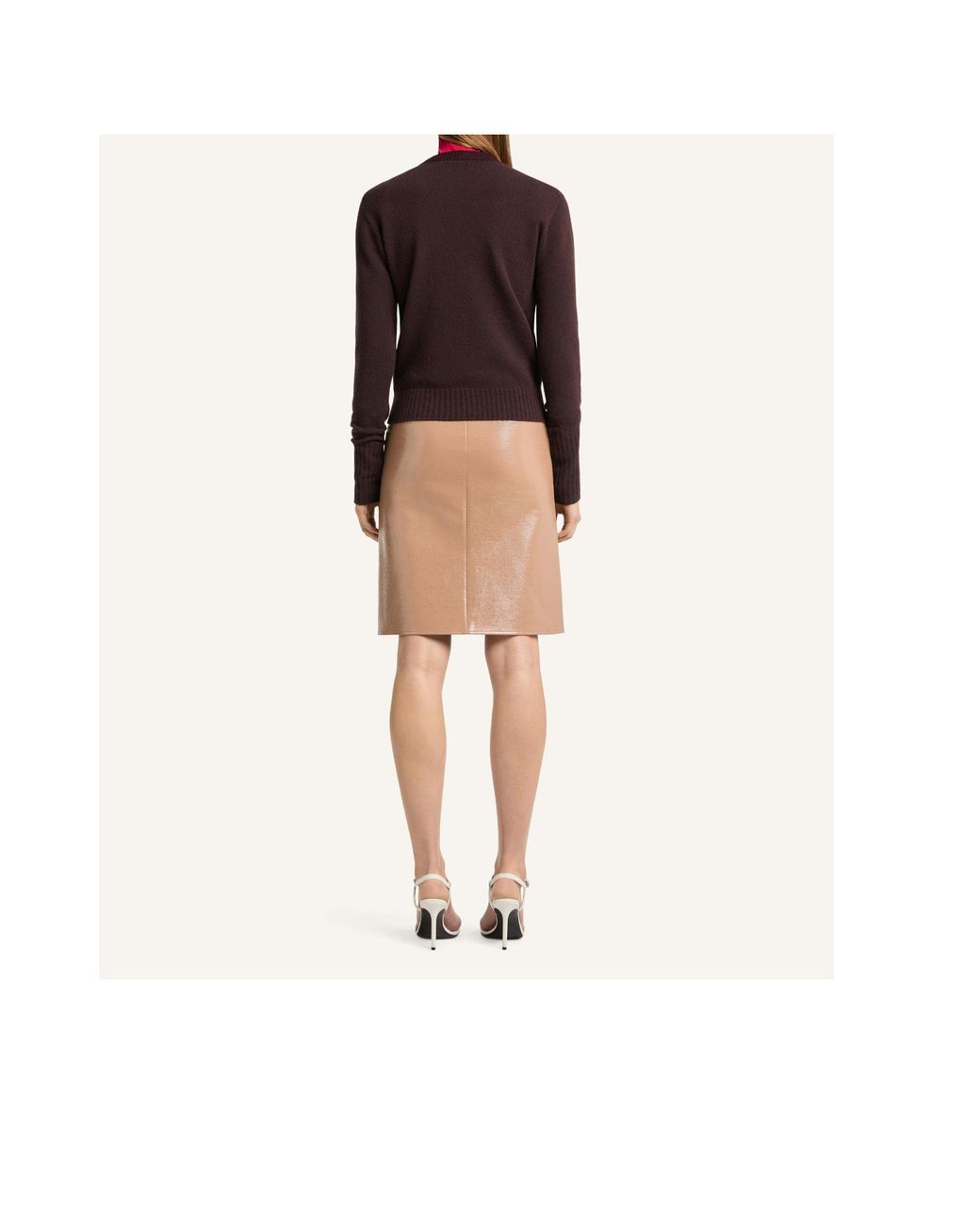 Courreges Brown Logo-Patch Crew-Neck Sweater