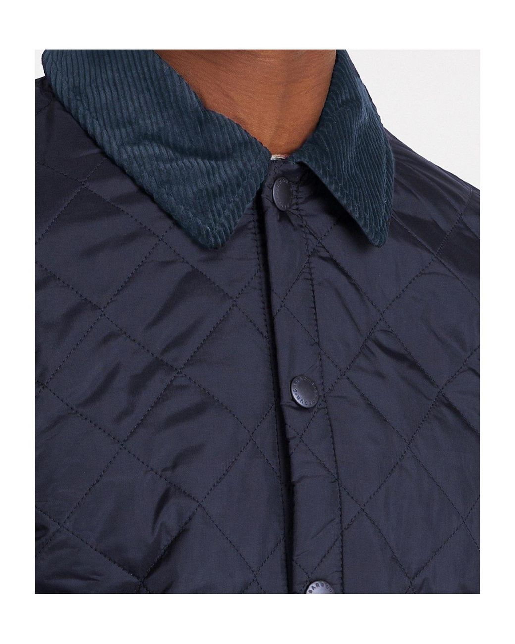Barbour Blue Quilted Long-Sleeved Cotton Coat for men