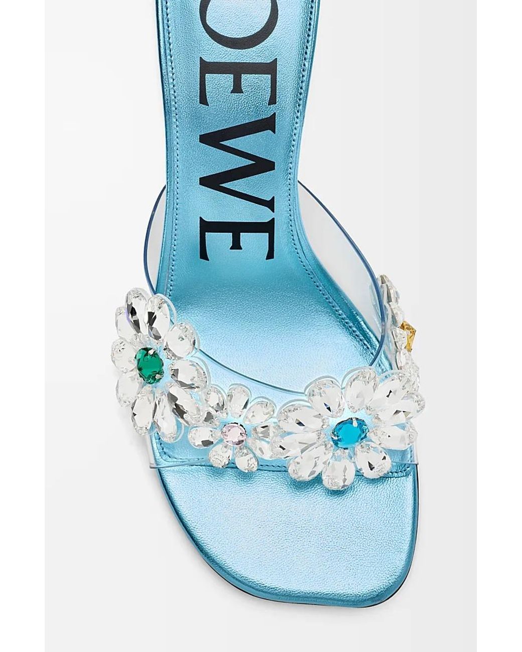 Loewe Blue Floral High-Heeled Sandals