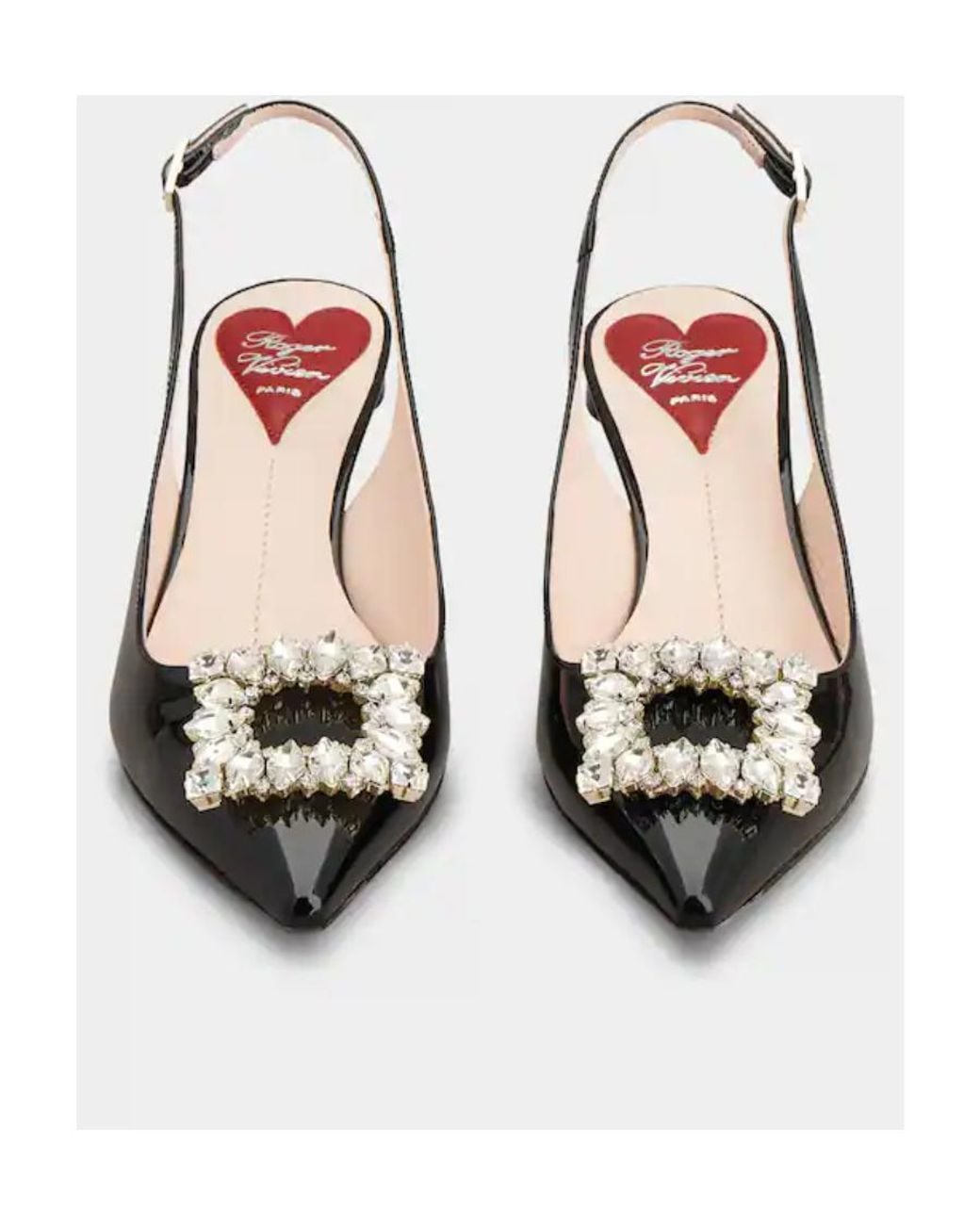 Roger Vivier Black Virgule Buckle Slingback Pumps
