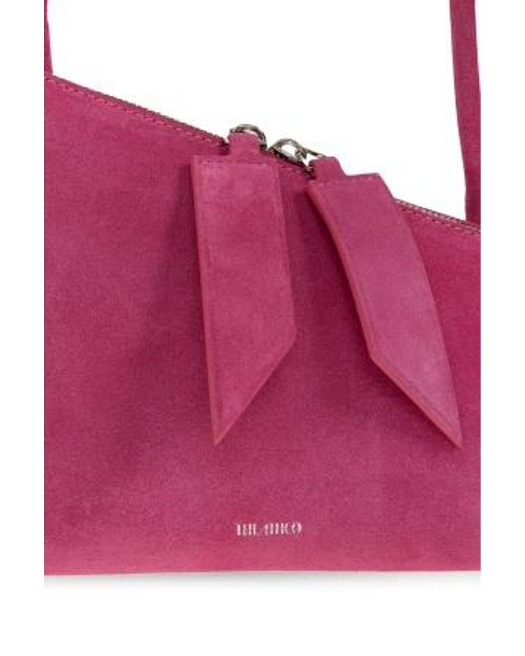 The Attico Pink The Sunrise Suede Shoulder Bag