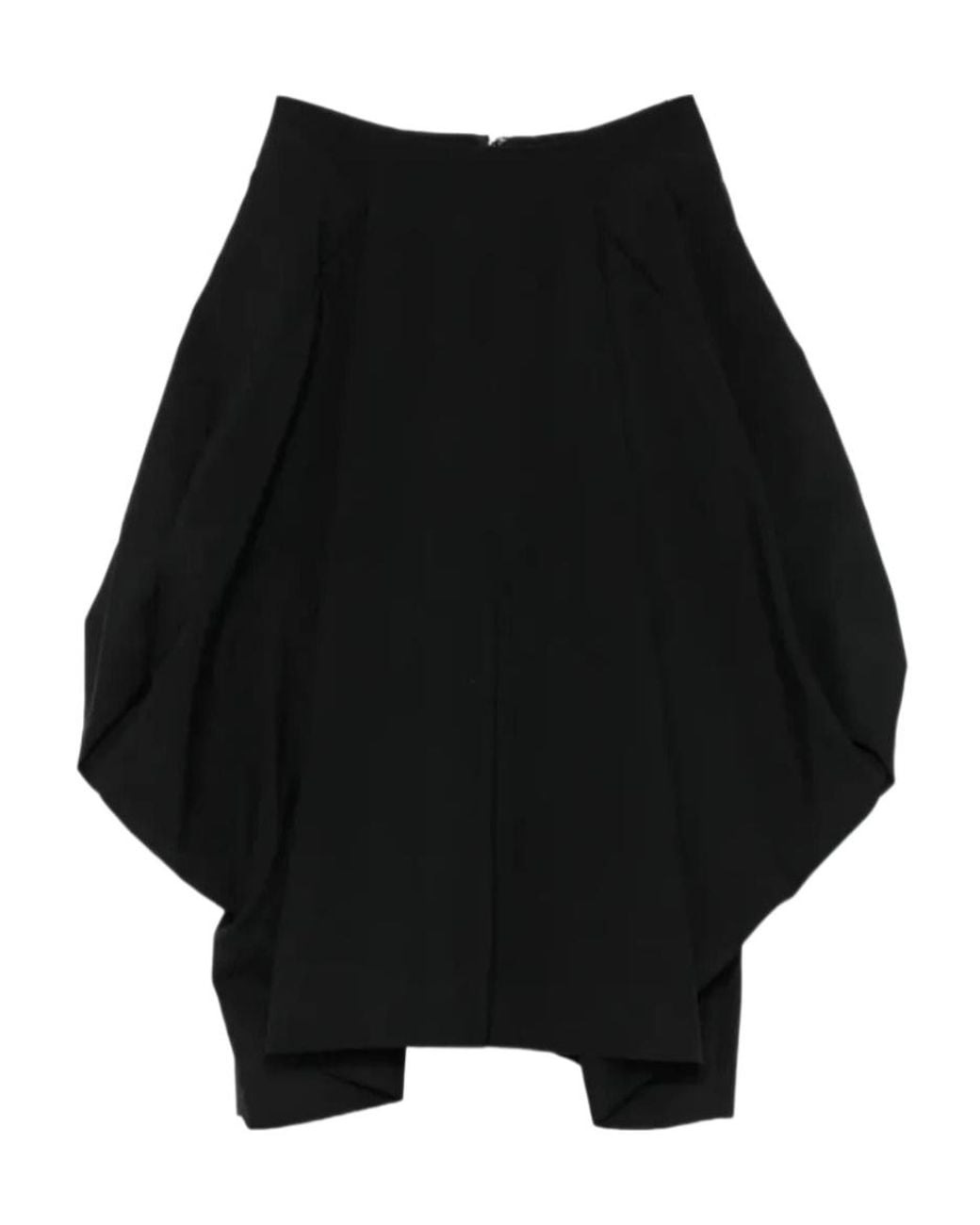 Comme des Garçons Black Draped Asymmetric Midi Skirt