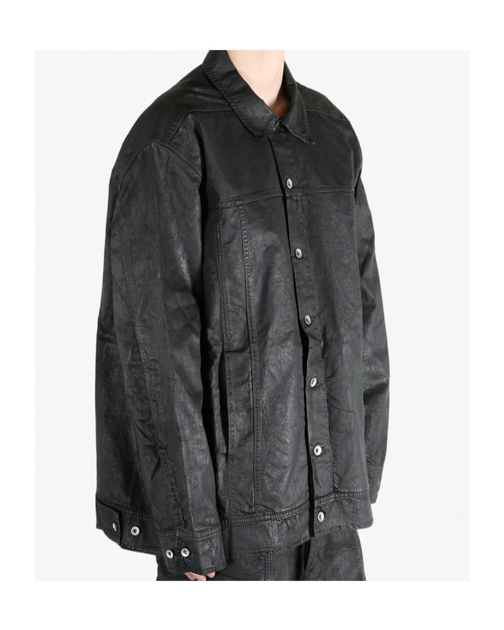 Rick Owens Gray Jumbo Worker Buttoned Jacket for men