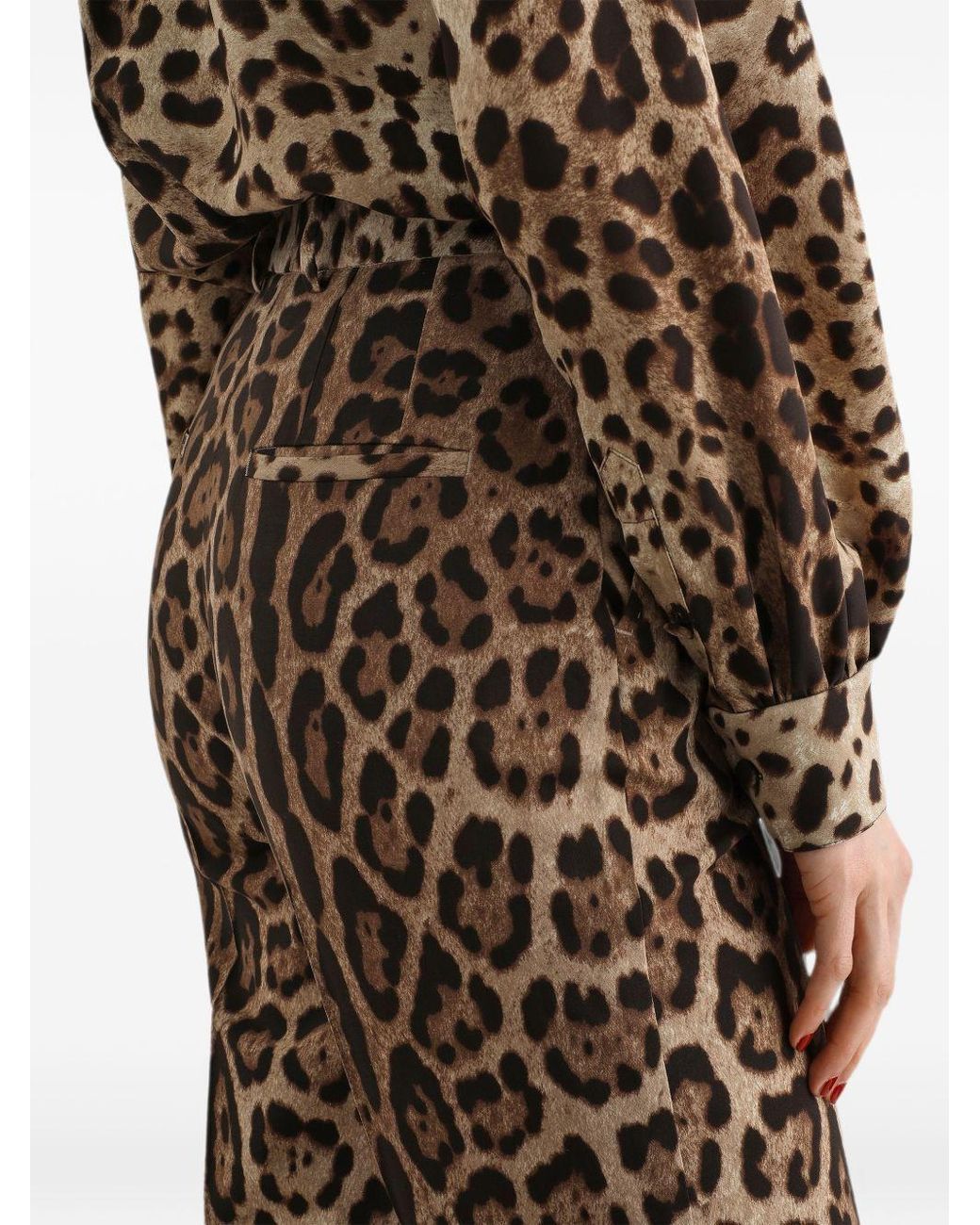 Dolce & Gabbana Brown Leopard Printed Trousers