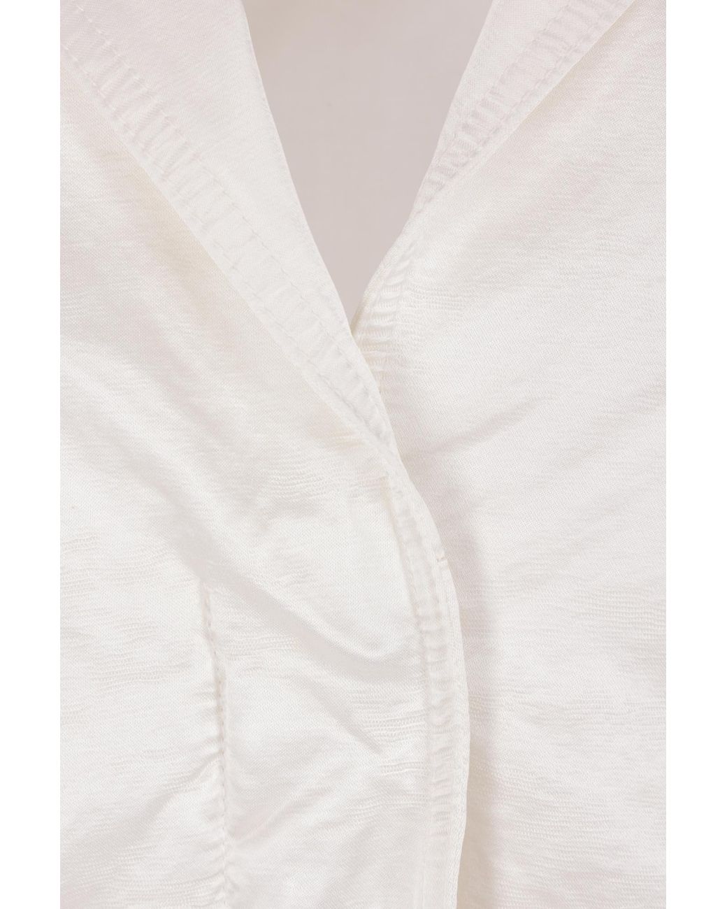 MM6 by Maison Margiela White Satin-Finish Bomber Jacket