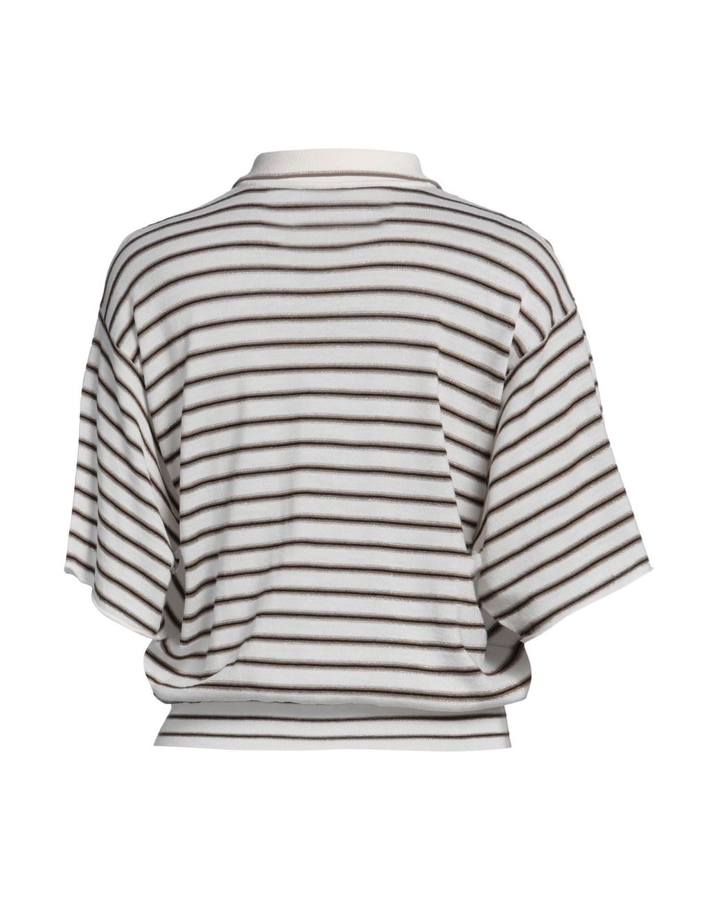 Brunello Cucinelli Gray Striped Sweater