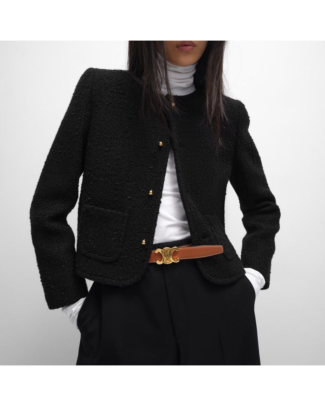 Céline White Triumph Clasp And Reversible Belt