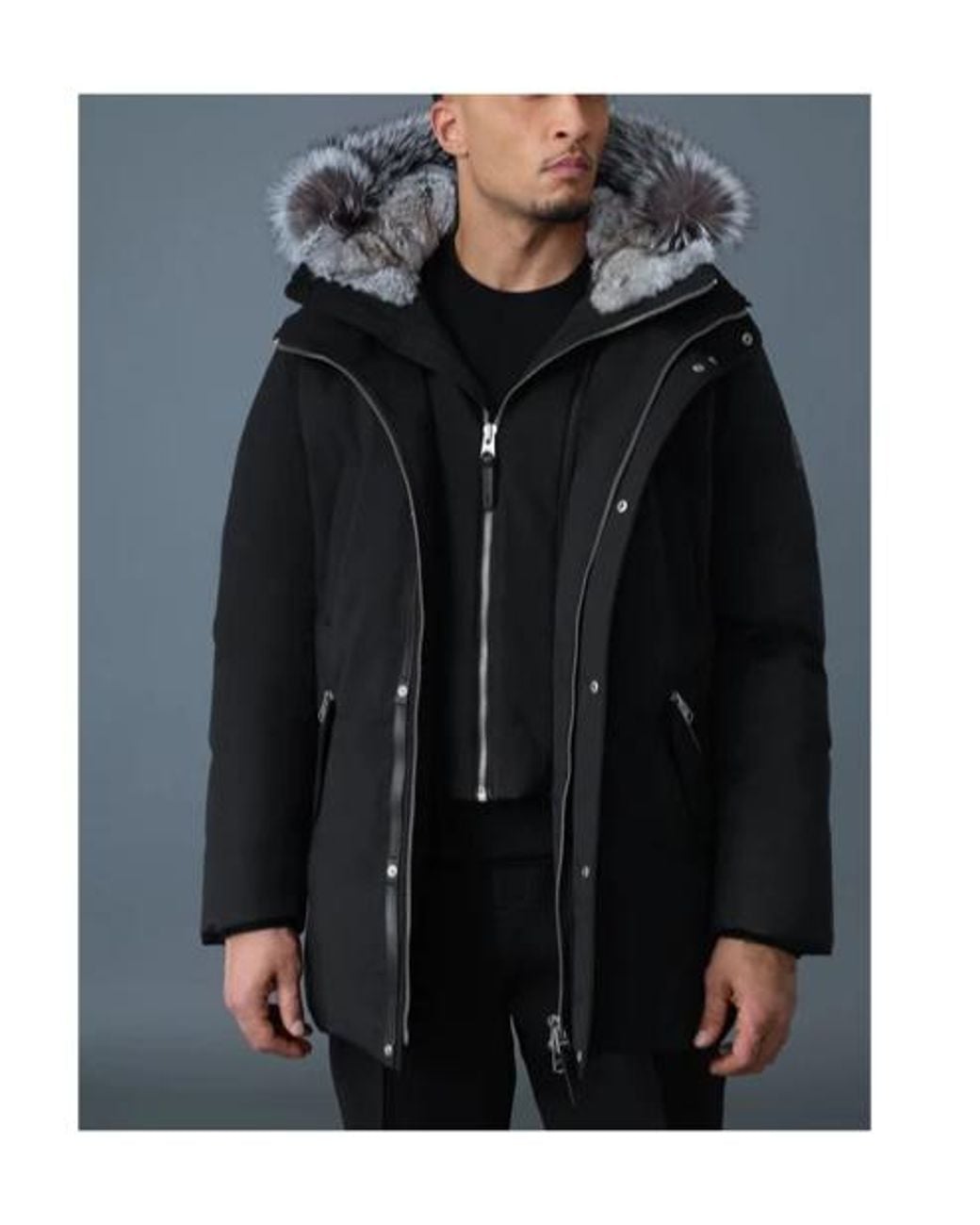 Mackage Black Edward Xz Hooded Down Jacket for men