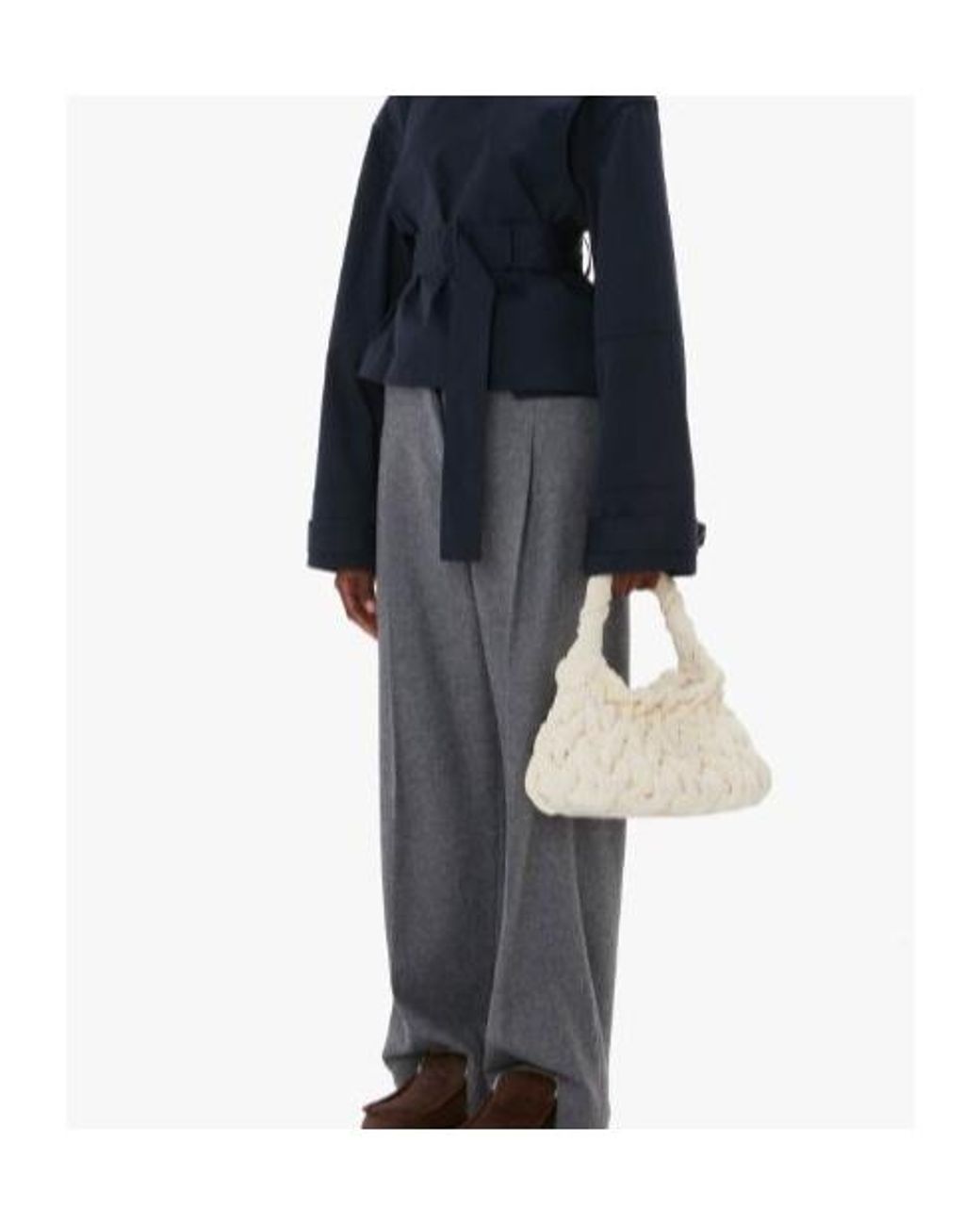 J.W. Anderson White Jw Anderson Cable Knit Tote Bag
