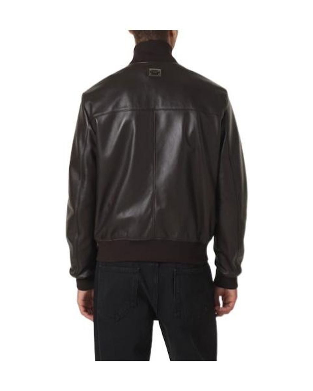 Dolce & Gabbana Black Leather Blouson Jacket for men