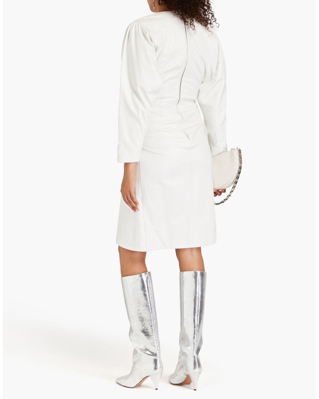 Isabel Marant White Minimalist Slimfit Leather Skirt