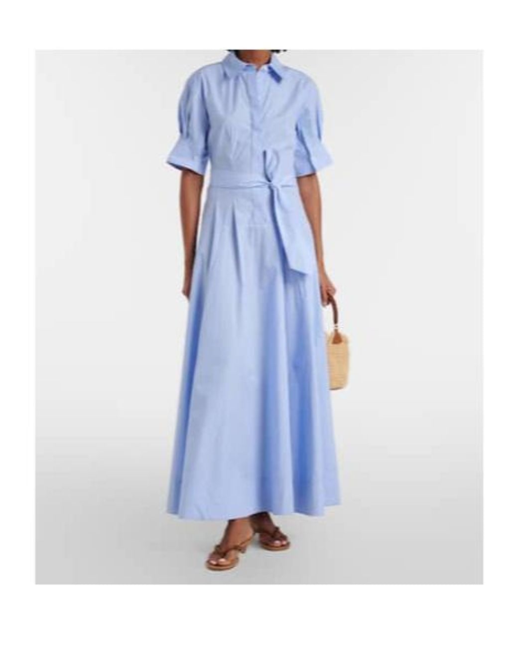 Jonathan Simkhai Blue Truman Striped Cotton Maxi Dress