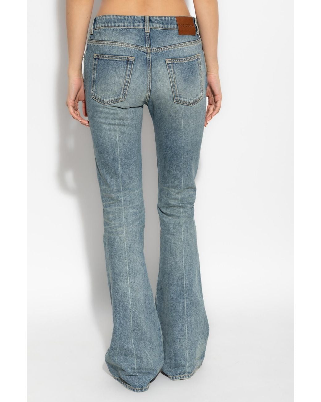 McQueen Blue Flared Slim-Fit Jeans