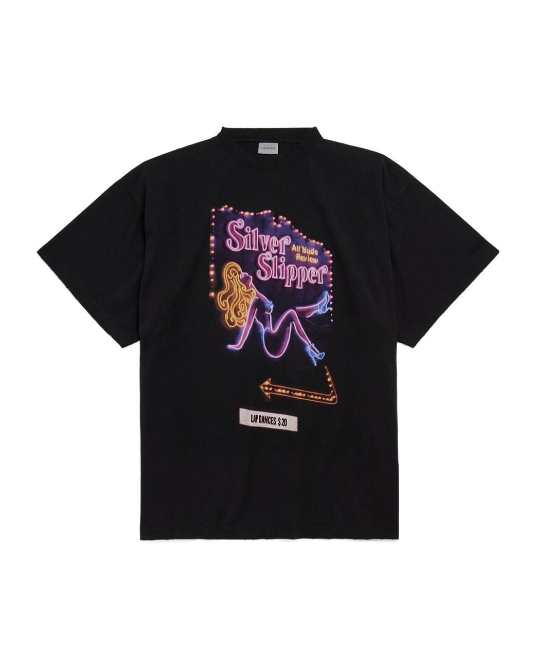 Balenciaga Black Slipper Oversized T-Shirt for men