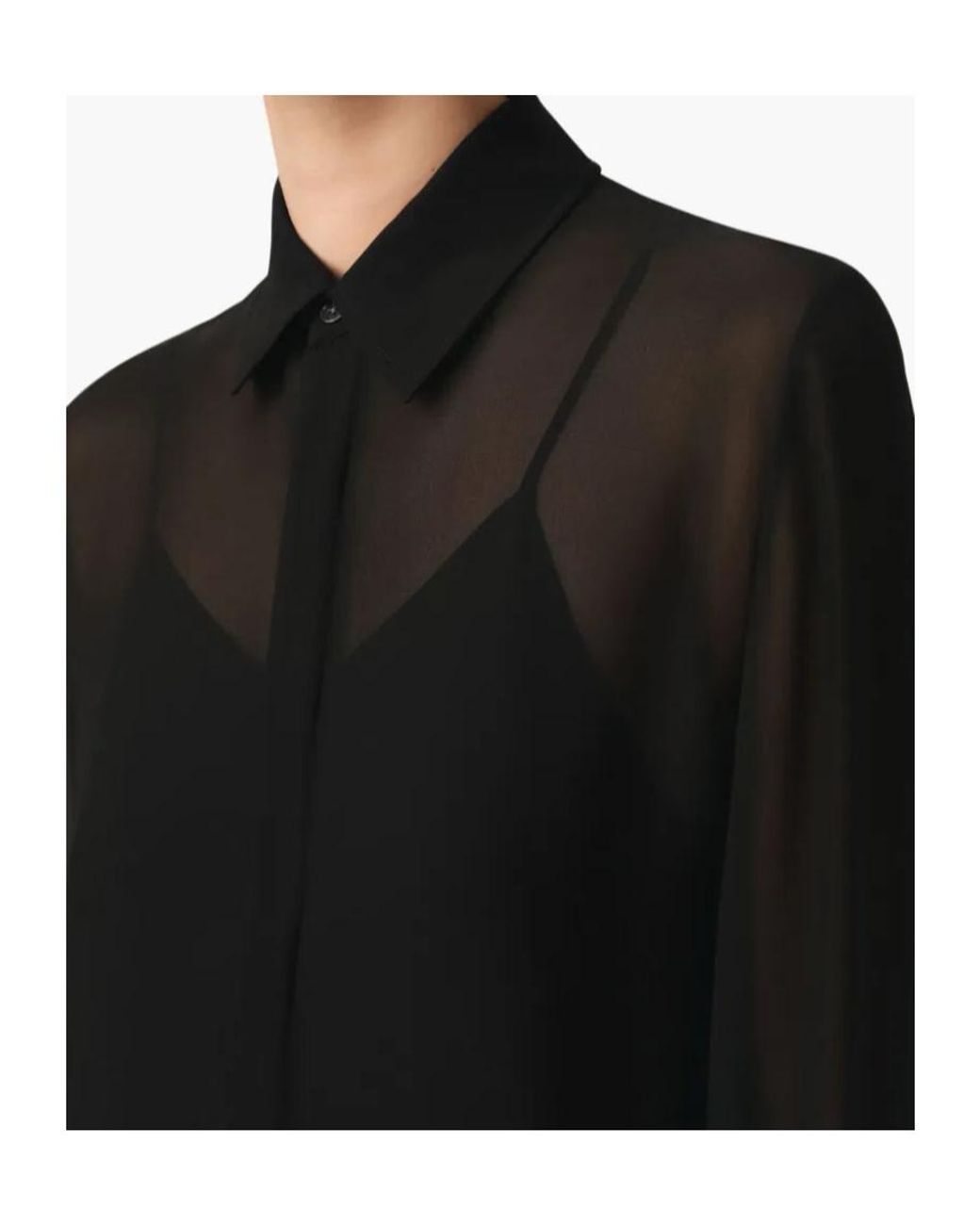 AMI Black Long-Sleeved Pleated Midi Dress