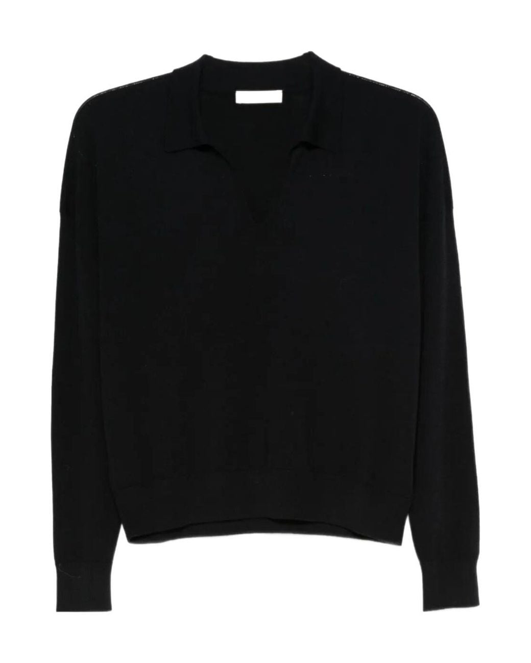 Zanone Black V-Neck Long-Sleeved Jumper