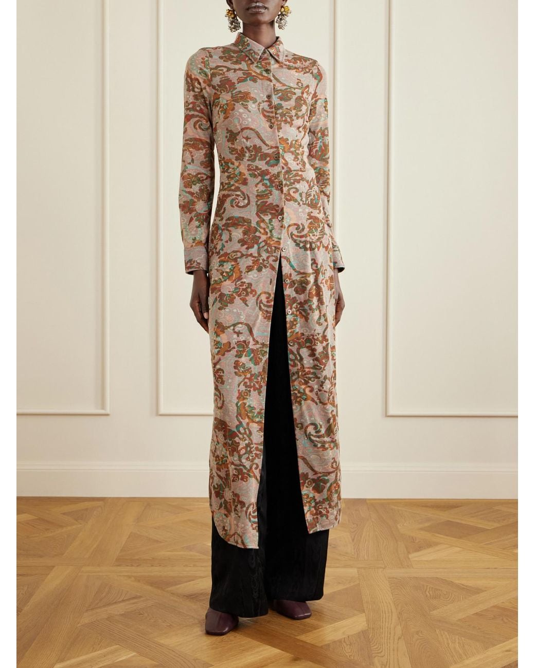 Dries Van Noten Natural Light Flowing Long Dress