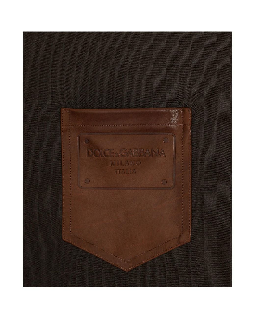 Dolce & Gabbana Black Cotton Pocket-Detail T-Shirt for men