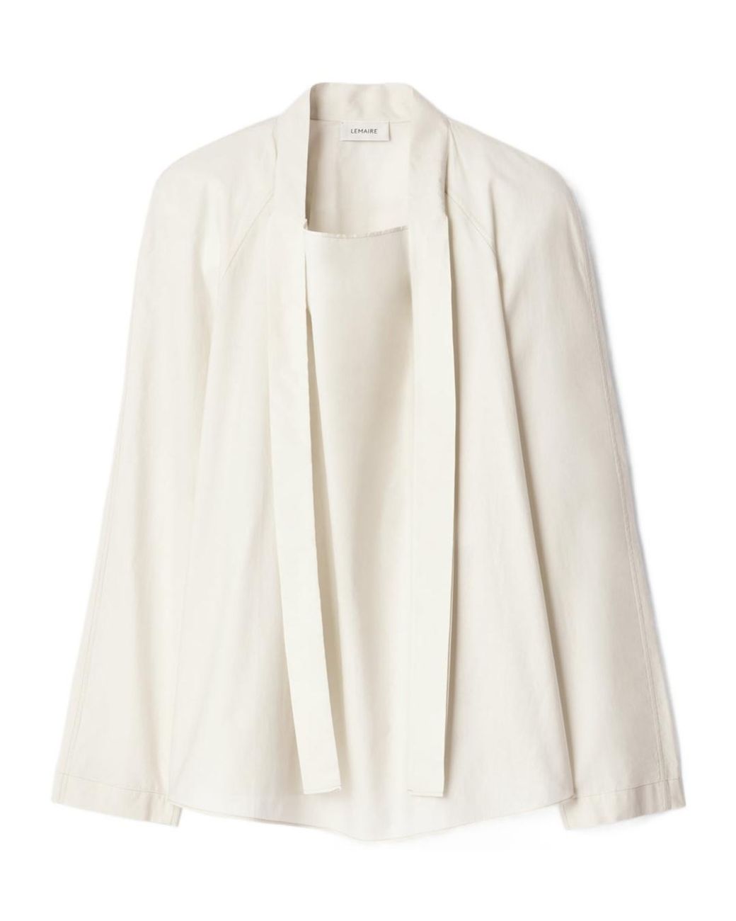 Lemaire Natural Ascot Collar Relaxed Shirt