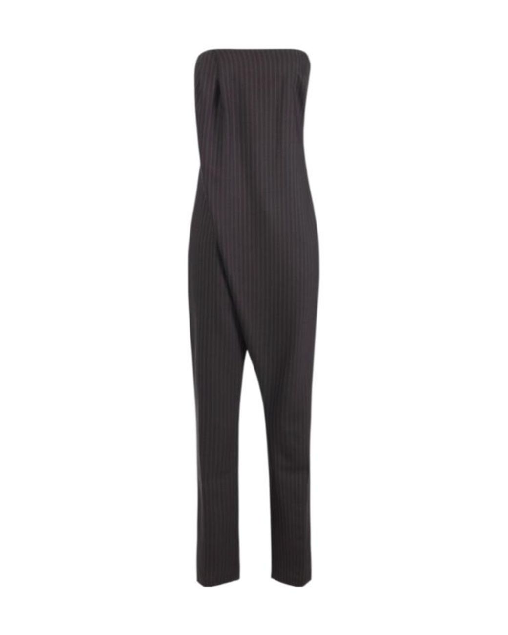 Elisabetta Franchi Multicolor Strapless Pinstripe Jumpsuit
