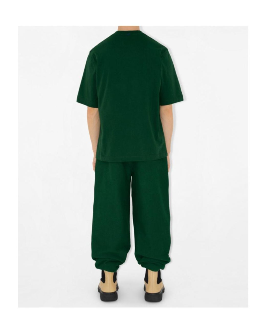 Burberry Green Ekd Logo-Patch Crewneck T-Shirt for men