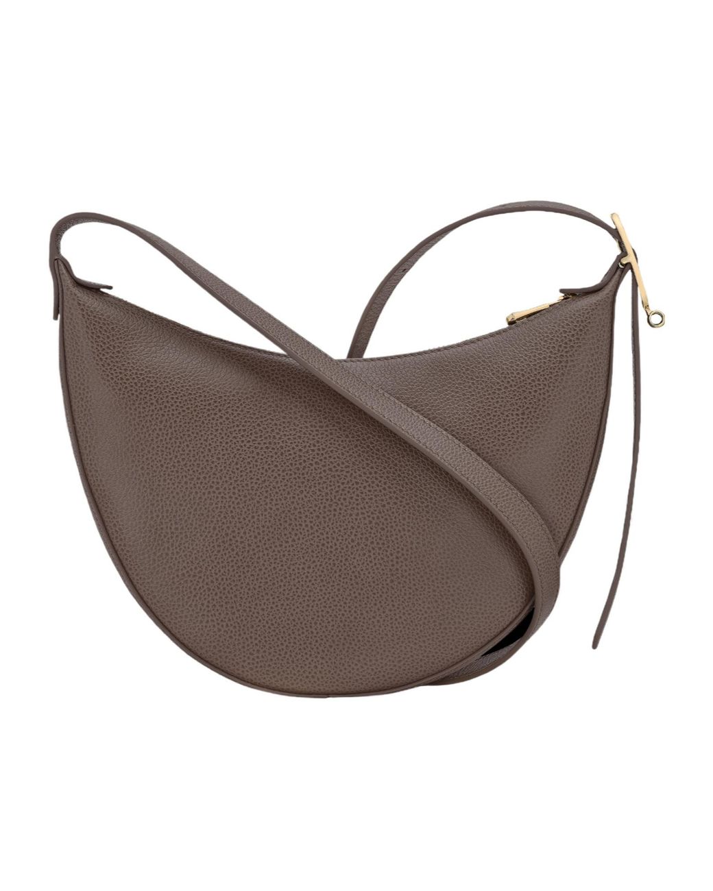 Longchamp Brown Le Foulonné Half-Moon Shoulder Bag