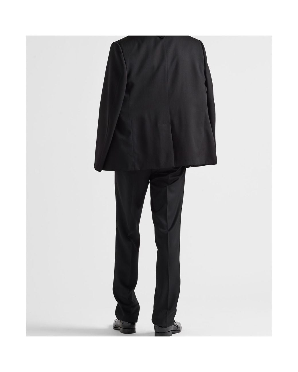 Prada Black Mid-Rise Belted Straight-Leg Trousers for men