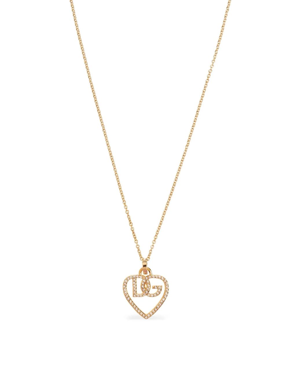 Dolce & Gabbana White Logo Pendant Necklace