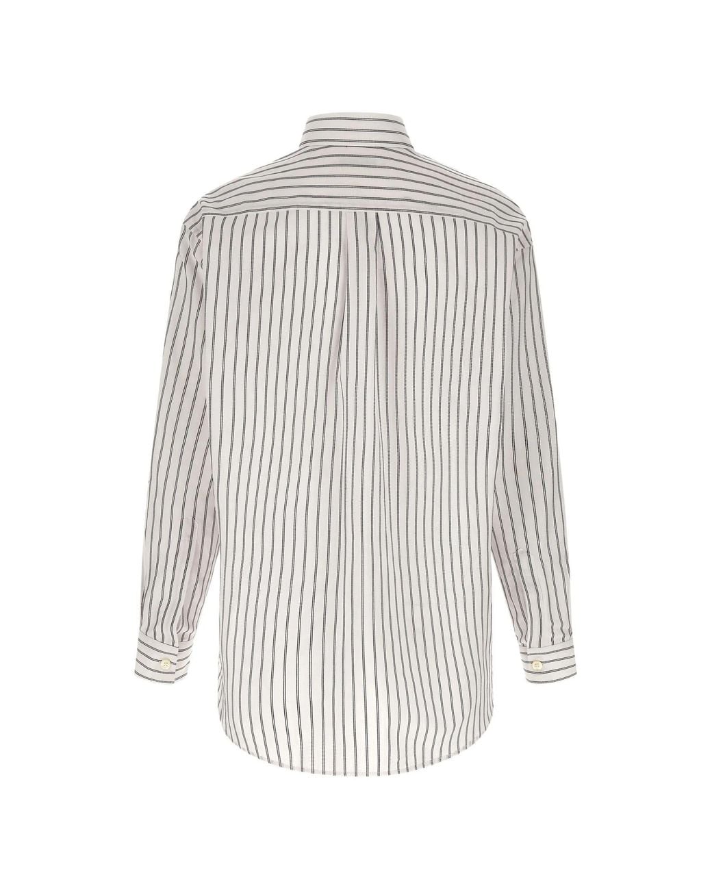 NAMACHEKO White Colt Oversized Striped Shirt for men