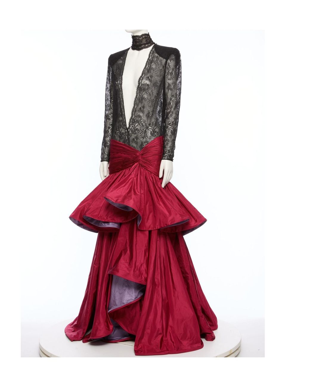 Valentino Red Long-Sleeved Dress